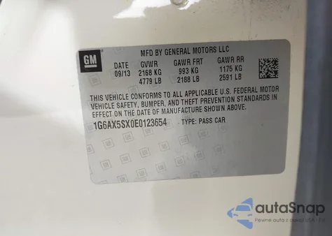 2014 Cadillac Cts Luxury z USA, uszkodzony, nr VIN 1G6AX5SX0E0123654